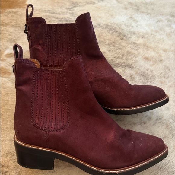 Coach burgundy sparkle boot with dinosaur charms!! - Picture 6 of 6